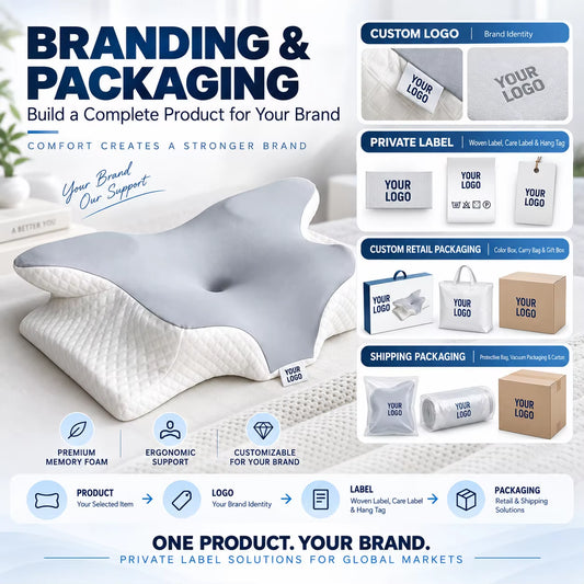 Memory Foam Pillow Custom Print Breathable and Cooling Medical Ergonomic Sleeping Cervical Orthopedic Neck Bed for Sleeping