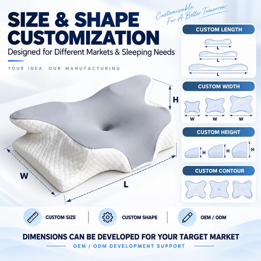 Memory Foam Pillow Custom Print Breathable and Cooling Medical Ergonomic Sleeping Cervical Orthopedic Neck Bed for Sleeping